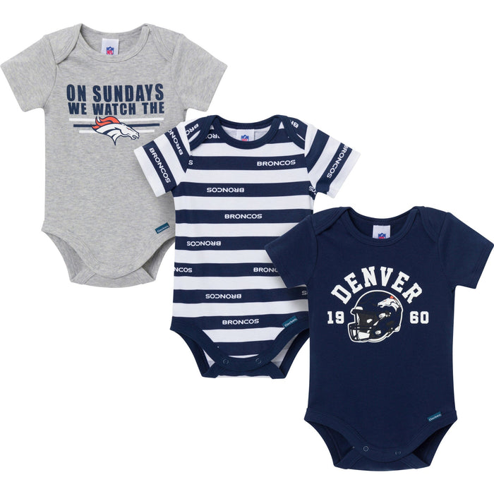 3-Pack Baby Boys Denver Broncos Bodysuit Set NFL NFL