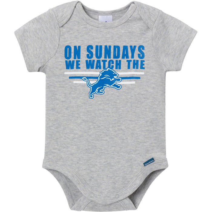 3-Pack Baby Boys Detroit Lions Bodysuit Set Onesies Bodysuits NFL