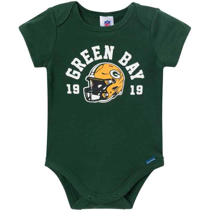 3-Pack Baby Boys Green Bay Packers Bodysuit Set Onesies Bodysuits NFL