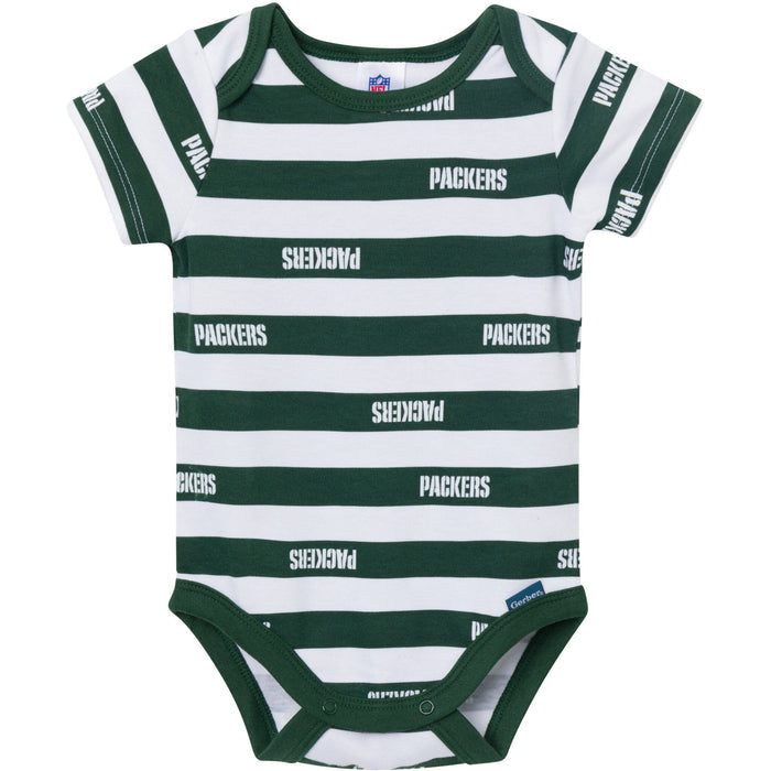 3-Pack Baby Boys Green Bay Packers Bodysuit Set Onesies Bodysuits NFL