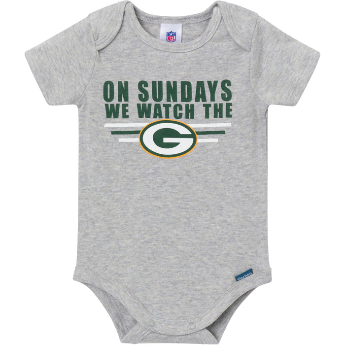 3-Pack Baby Boys Green Bay Packers Bodysuit Set Onesies Bodysuits NFL