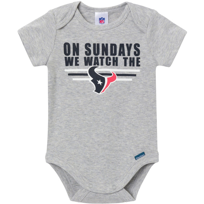 3-Pack Baby Boys Houston Texans Bodysuit Set Onesies Bodysuits NFL