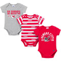 3-Pack Baby Boys Kansas City Chiefs Bodysuit Set NFL NFL