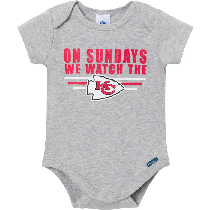 3-Pack Baby Boys Kansas City Chiefs Bodysuit Set NFL NFL