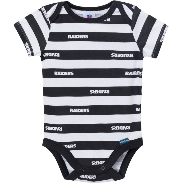 3-Pack Baby Boys Las Vegas Raiders Bodysuit Set Onesies Bodysuits NFL