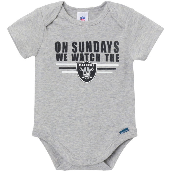 3-Pack Baby Boys Las Vegas Raiders Bodysuit Set Onesies Bodysuits NFL