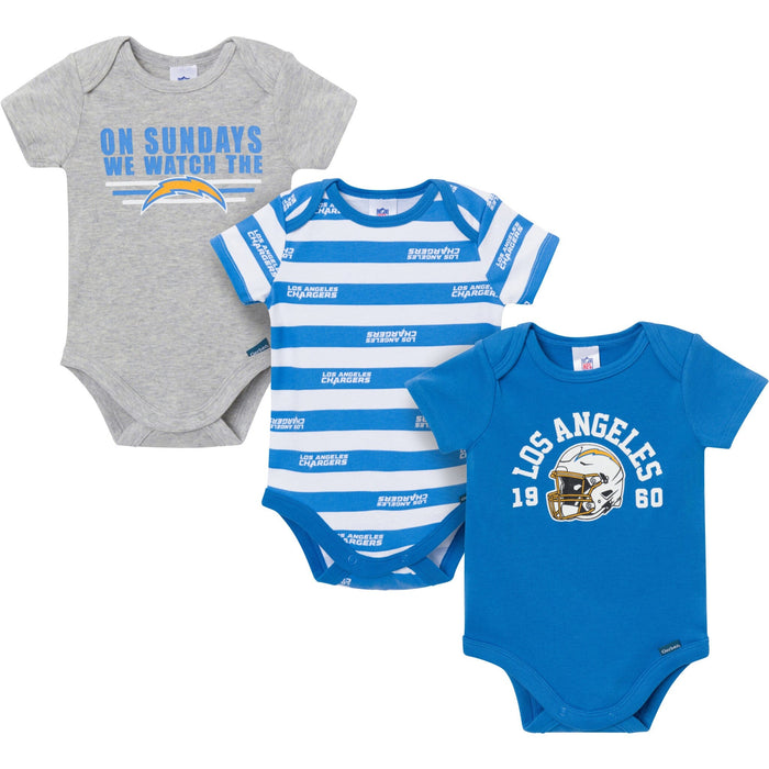 3-Pack Baby Boys Los Angeles Chargers Bodysuit Set NFL NFL