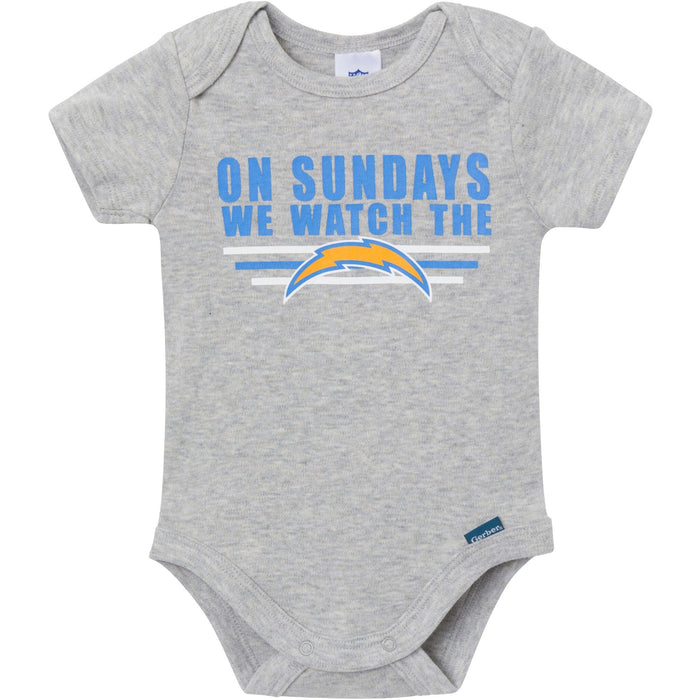 3-Pack Baby Boys Los Angeles Chargers Bodysuit Set NFL NFL