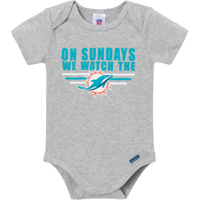 3-Pack Baby Boys Miami Dolphins Bodysuit Set NFL NFL
