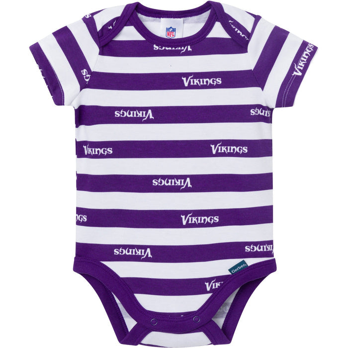 3-Pack Baby Boys Minnesota Vikings Bodysuit Set Onesies Bodysuits NFL