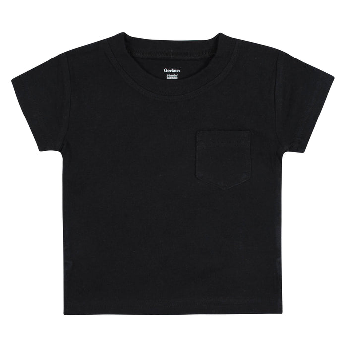 3-Pack Baby & Toddler Boys Neat Neutrals Short Sleeve Pocket Tees-Gerber Childrenswear