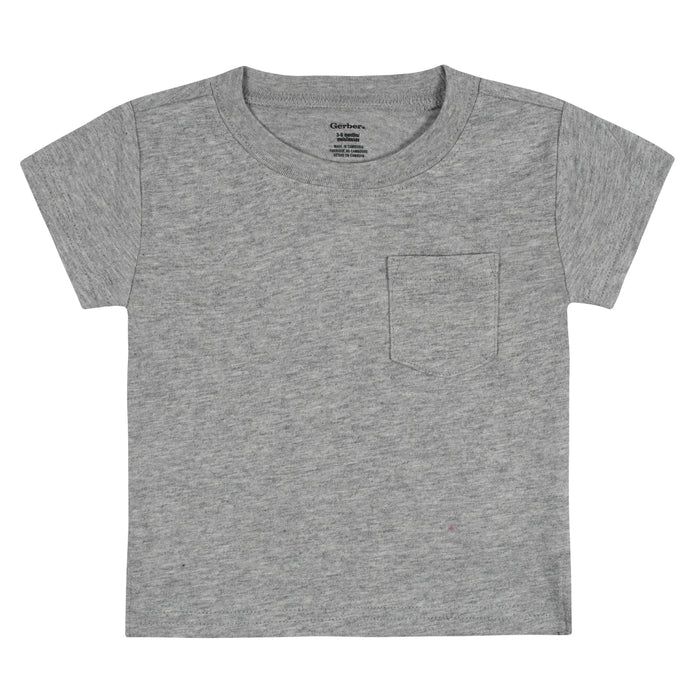 3-Pack Baby & Toddler Boys Neat Neutrals Short Sleeve Pocket Tees-Gerber Childrenswear
