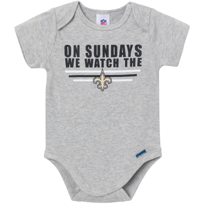 3-Pack Baby Boys New Orleans Saints Bodysuit Set Onesies Bodysuits NFL