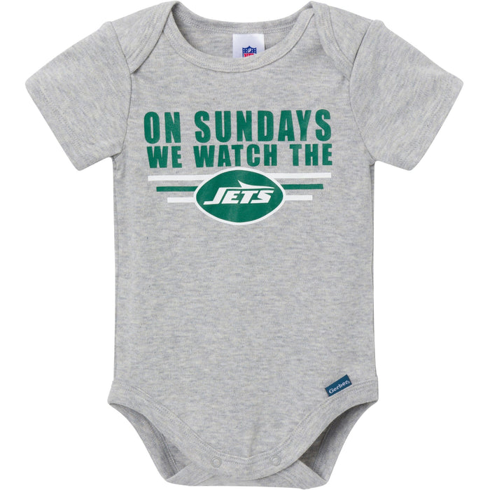 3-Pack Baby Boys New York Jets Bodysuit Set Onesies Bodysuits NFL