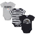3-Pack Baby Boys Pittsburgh Steelers Bodysuit Set Onesies Bodysuits NFL
