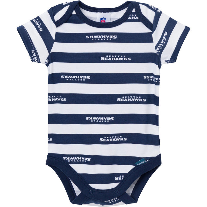 3-Pack Baby Boys Seattle Seahawks Bodysuit Set Onesies Bodysuits NFL