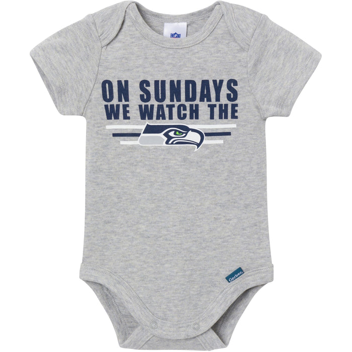 3-Pack Baby Boys Seattle Seahawks Bodysuit Set Onesies Bodysuits NFL