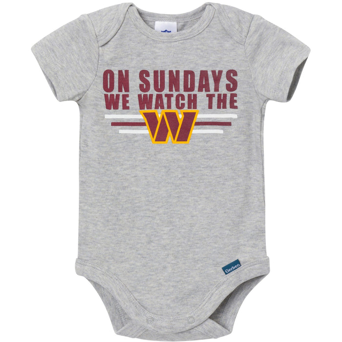 3-Pack Baby Boys Commanders Bodysuit Set NFL NFL