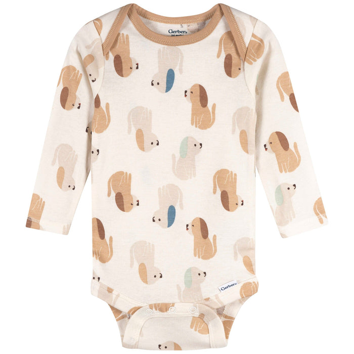 3-Pack Baby Boys Wild Woofy Long Sleeve Onesies® Bodysuits onesies Gerber®