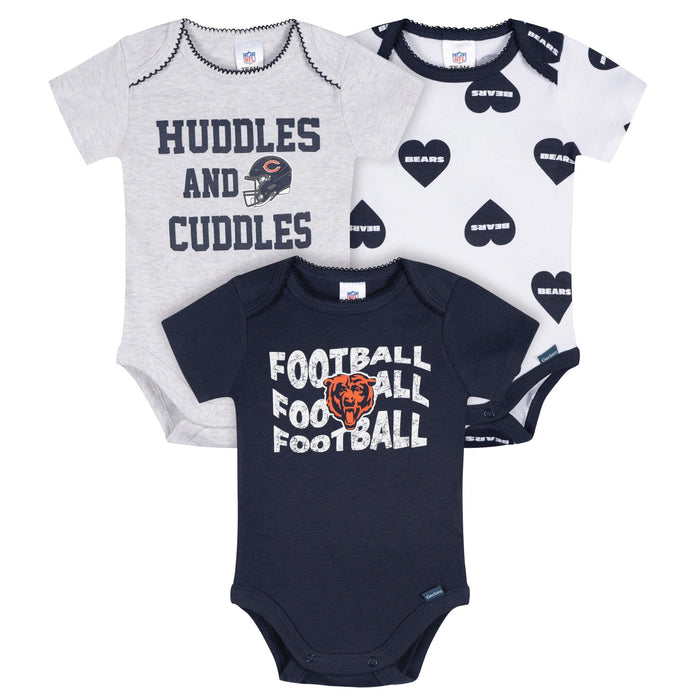 3-Pack Baby Girls Chicago Bears Bodysuit Set Onesies Bodysuits NFL
