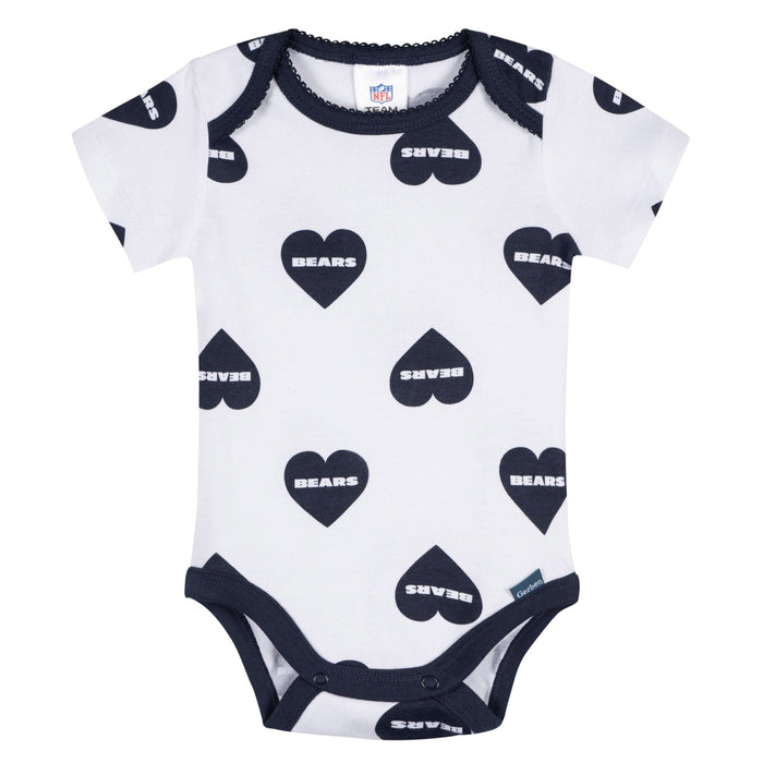 3-Pack Baby Girls Chicago Bears Bodysuit Set Onesies Bodysuits NFL