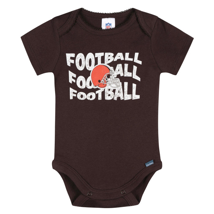 3-Pack Baby Girls Cleveland Browns Bodysuit Set Onesies Bodysuits NFL