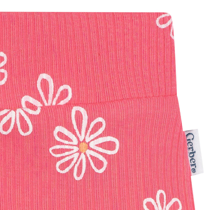3-Pack Baby Girls Coral Floral Bubble Shorts Pants & Bottoms Gerber®