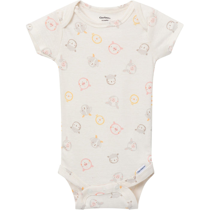3-Pack Baby Girls Farm Family Short Sleeve Onesies® Bodysuits Onesies Bodysuits Gerber®
