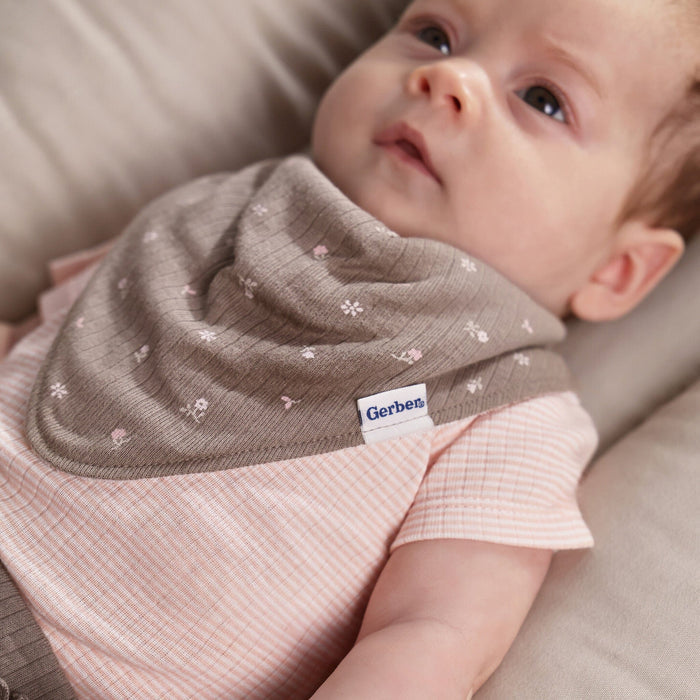 3-Pack Baby Girls Garden Bandana Bib Bibs & Burp Cloths Gerber®