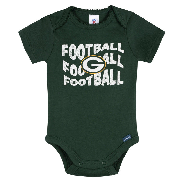 3-Pack Baby Girls Green Bay Packers Bodysuit Set Onesies Bodysuits NFL