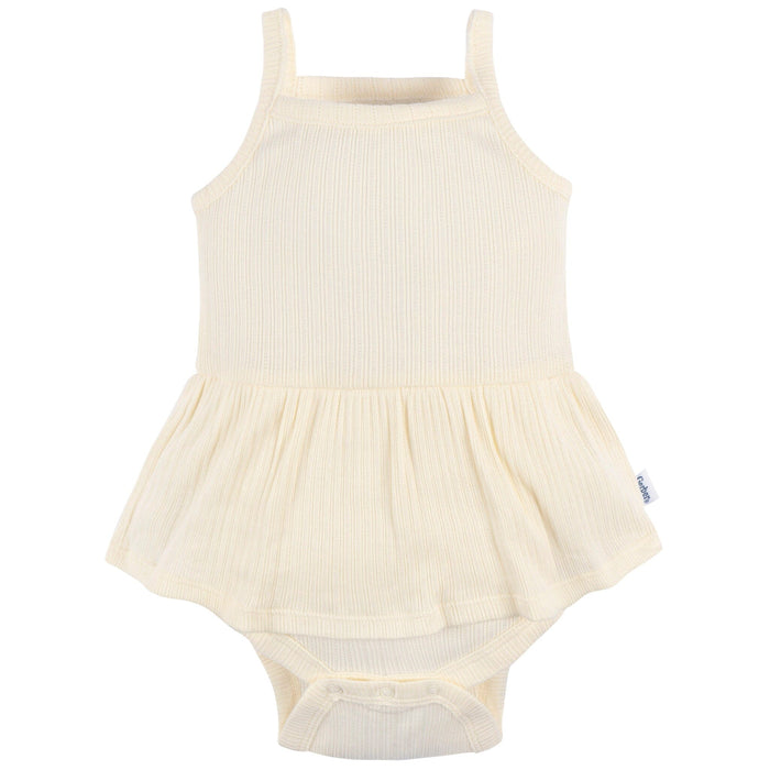 3-Pack Baby Girls Ivory, Mint, & Pink Sleeveless Skirted Onesies® Bodysuits