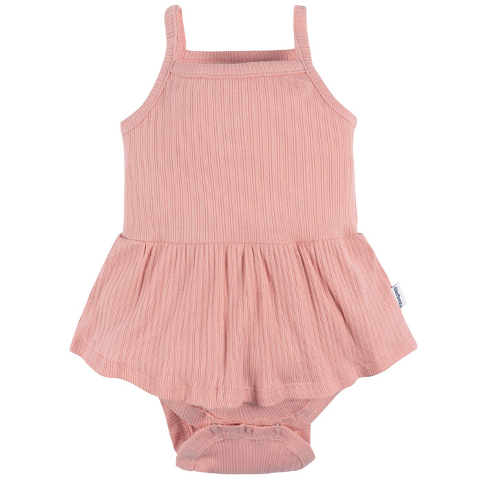 3-Pack Baby Girls Ivory, Mint, & Pink Sleeveless Skirted Onesies® Bodysuits