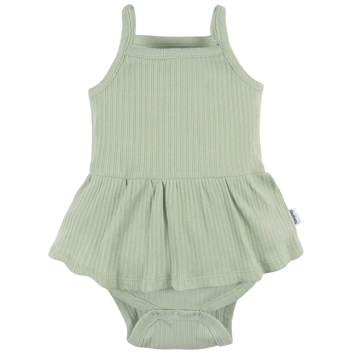 3-Pack Baby Girls Ivory, Mint, & Pink Sleeveless Skirted Onesies® Bodysuits