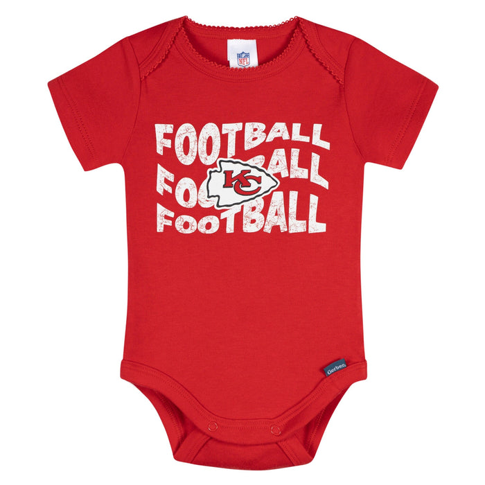 3-Pack Baby Girls Kansas City Chiefs Bodysuit Set Onesies Bodysuits NFL