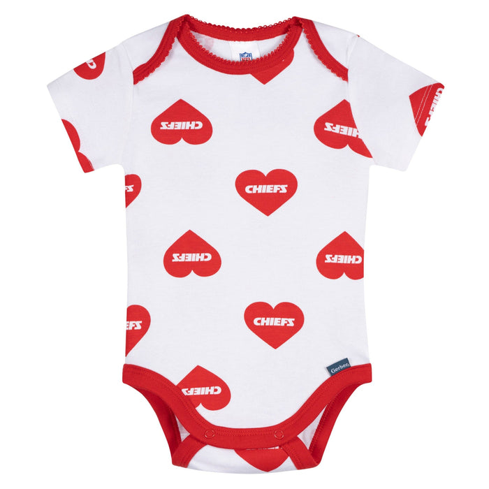 3-Pack Baby Girls Kansas City Chiefs Bodysuit Set Onesies Bodysuits NFL