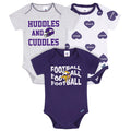 3-Pack Baby Girls Minnesota Vikings Bodysuit Set Onesies Bodysuits NFL
