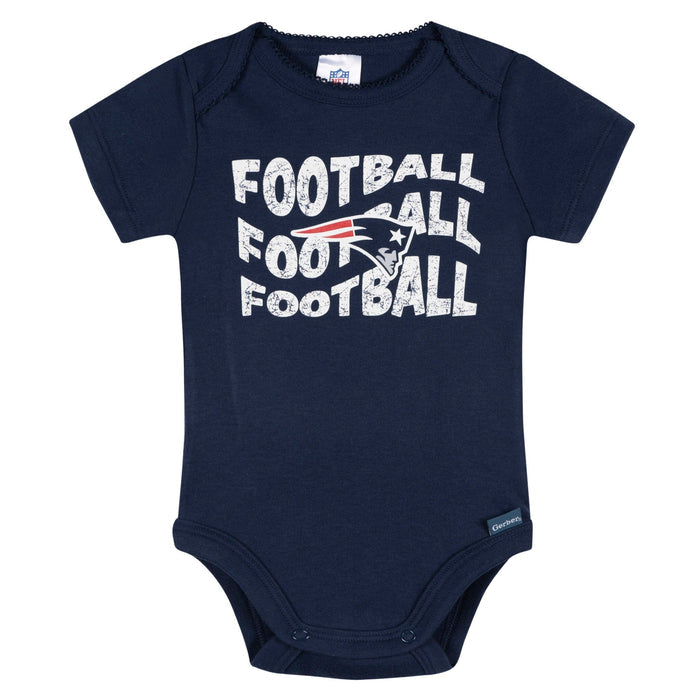 3-Pack Baby Girls New England Patriots Bodysuit Set Onesies Bodysuits NFL