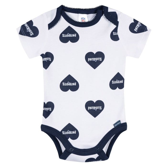 3-Pack Baby Girls New England Patriots Bodysuit Set Onesies Bodysuits NFL