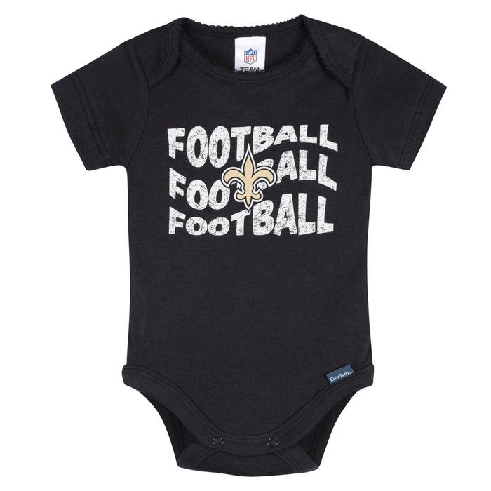 3-Pack Baby Girls New Orleans Saints Bodysuit Set Onesies Bodysuits NFL