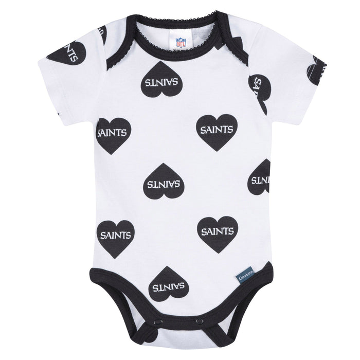 3-Pack Baby Girls New Orleans Saints Bodysuit Set Onesies Bodysuits NFL