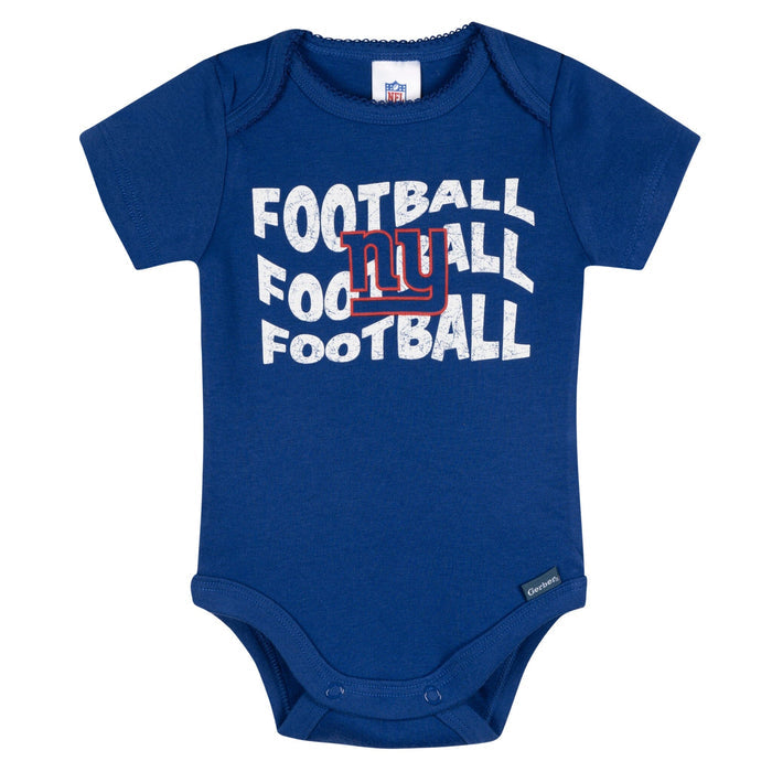 3-Pack Baby Girls New York Giants Bodysuit Set Onesies Bodysuits NFL