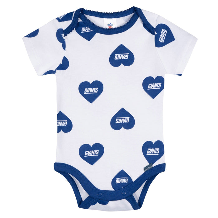 3-Pack Baby Girls New York Giants Bodysuit Set Onesies Bodysuits NFL