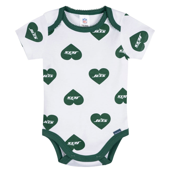 3-Pack Baby Girls New York Jets Bodysuit Set Onesies Bodysuits NFL