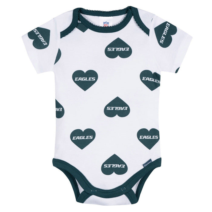 3-Pack Baby Girls Philidelphia Eagles Bodysuit Set Onesies Bodysuits NFL