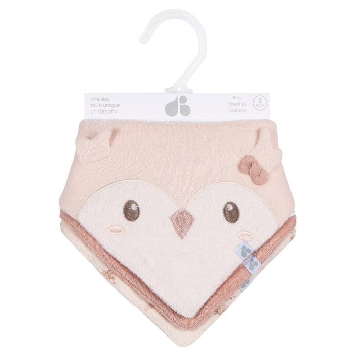 3-Pack Baby Girls Pink Bandana Bib bibs Just Born®