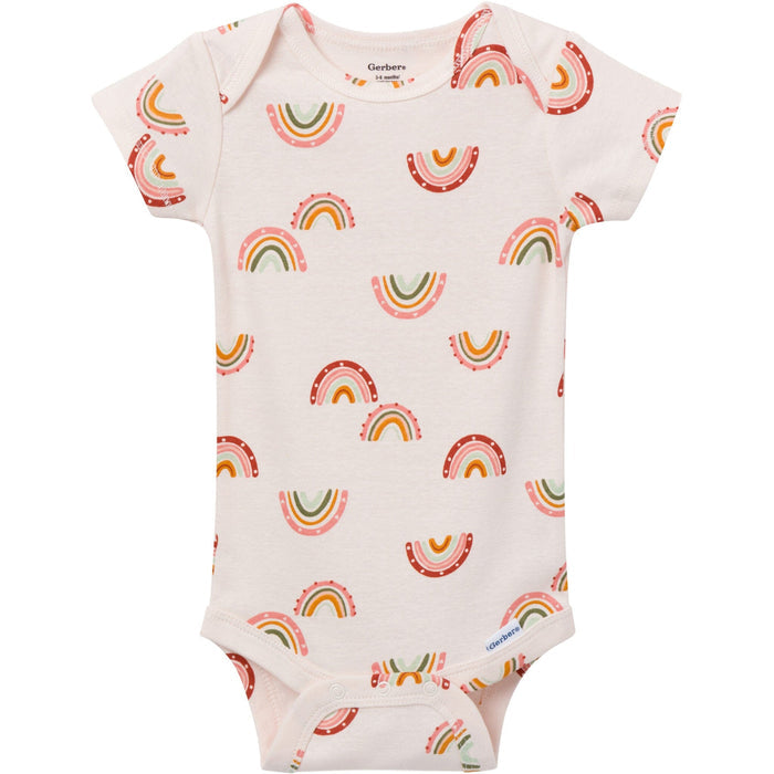 3-Pack Baby Girls Multi-Color Rainbow Short Sleeve Onesies® Bodysuits Onesies Bodysuits Gerber®
