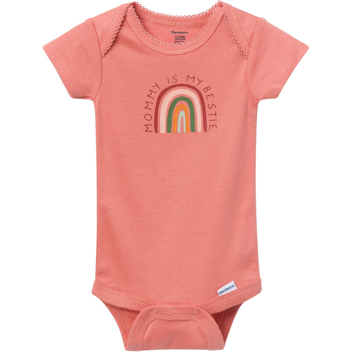 3-Pack Baby Girls Multi-Color Rainbow Short Sleeve Onesies® Bodysuits Onesies Bodysuits Gerber®