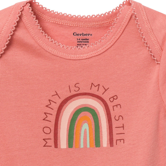 3-Pack Baby Girls Multi-Color Rainbow Short Sleeve Onesies® Bodysuits Onesies Bodysuits Gerber®
