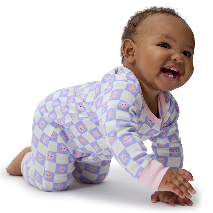 3-Pack Baby Girls Rainbows and Hearts Lap Shoulder Rompers rompers Onesies® Brand