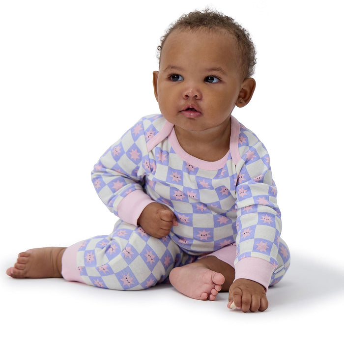 3-Pack Baby Girls Rainbows and Hearts Lap Shoulder Rompers rompers Onesies® Brand